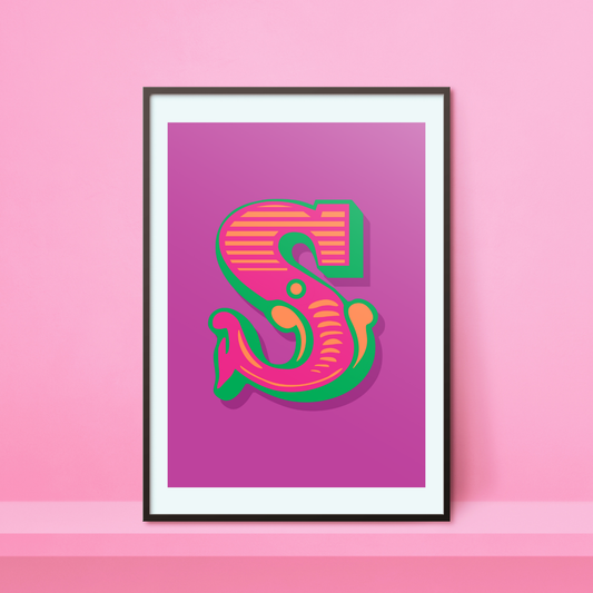 Letter 'S' A4 Print - HM