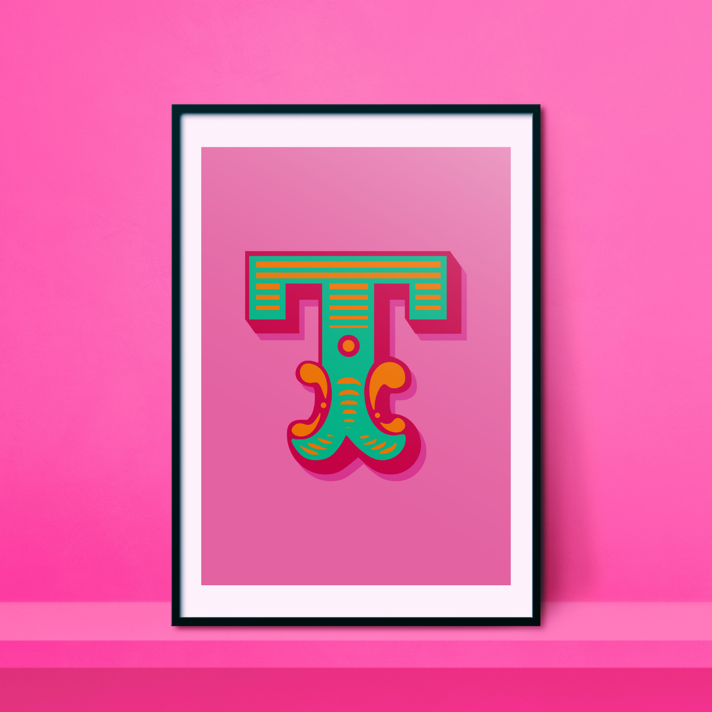 Letter 'T' A4 Print - HM