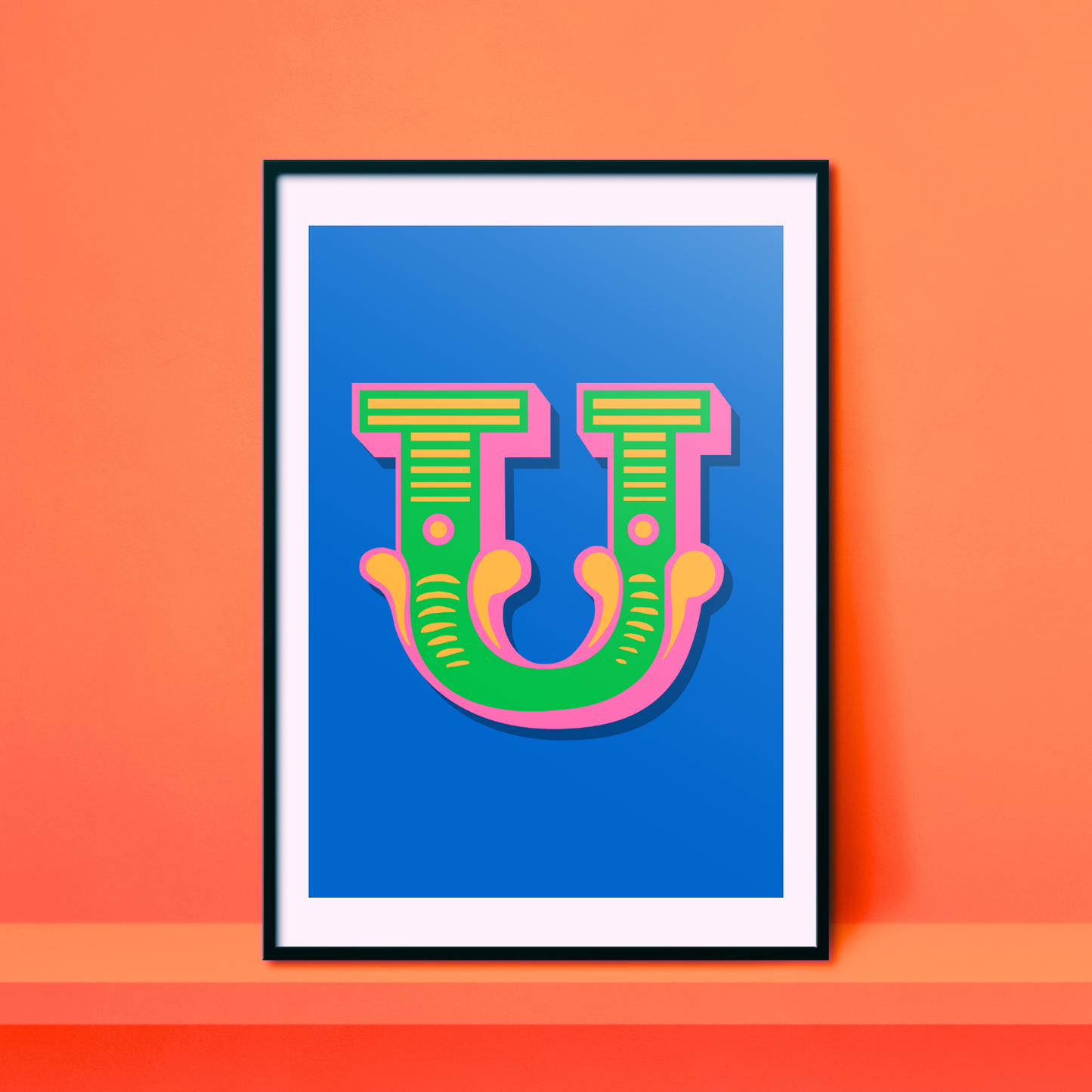 Letter 'U' A4 Print - HM