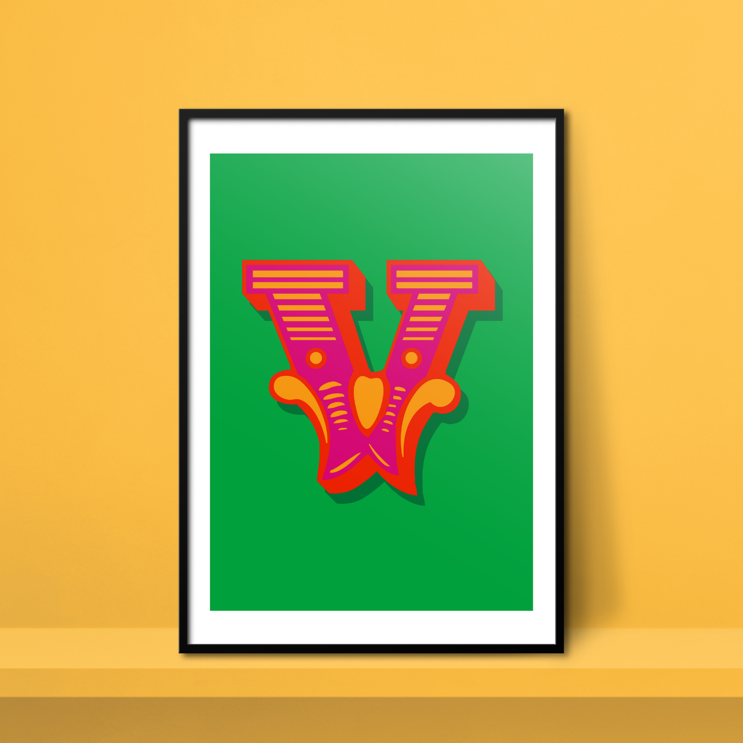 Letter 'V' A4 Print - HM