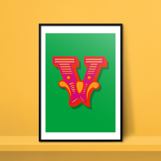 Letter 'V' A4 Print - HM