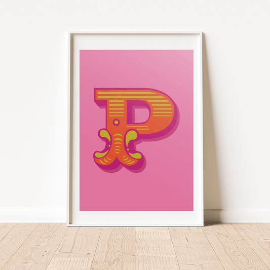 Letter 'P' A4 Print - HM