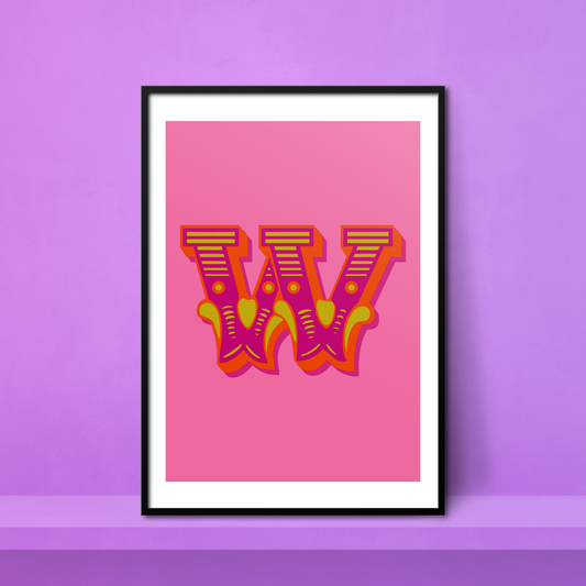 Letter 'W' A4 Print - HM