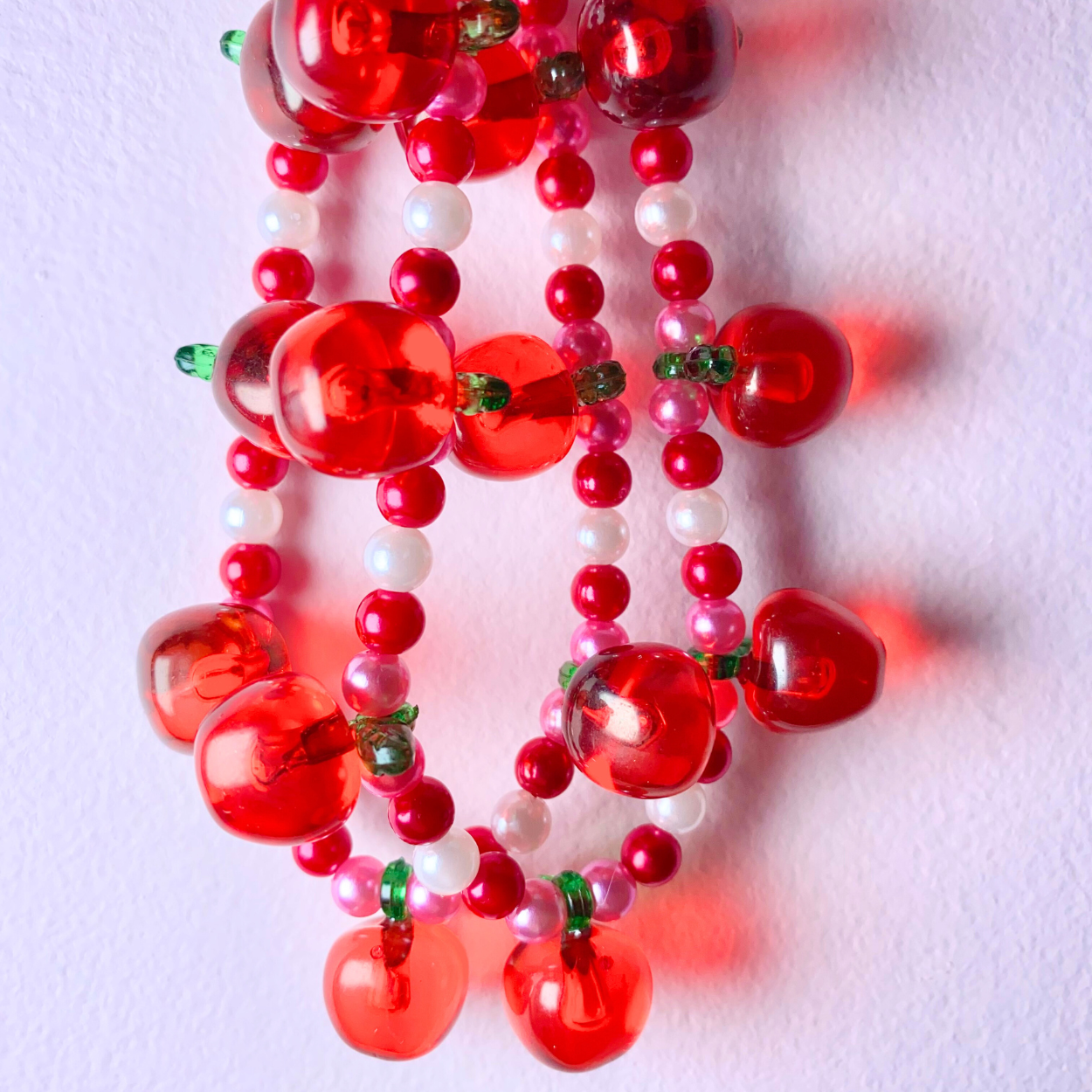 Red/Pink Apple Keyring