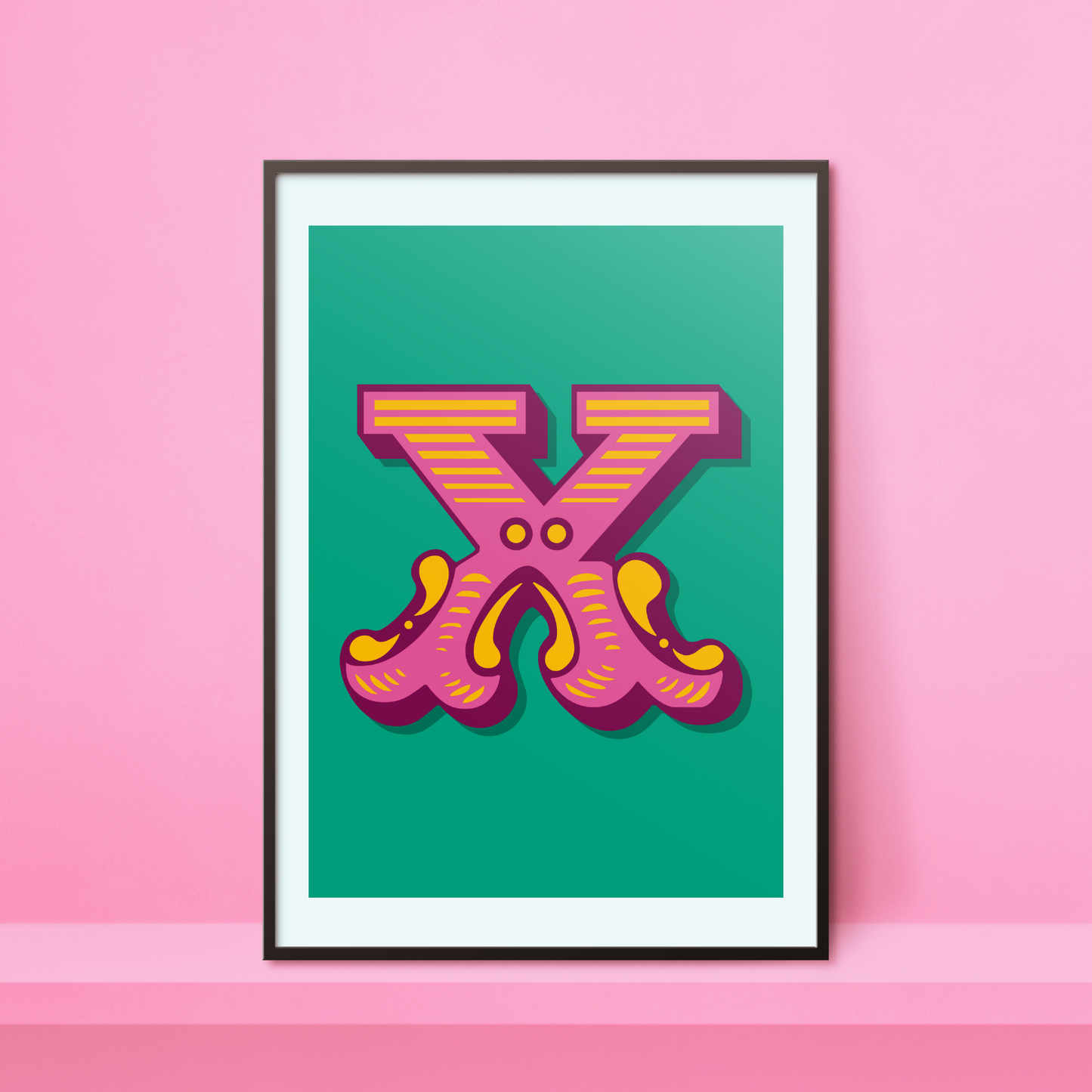 Letter 'X' A4 Print - HM