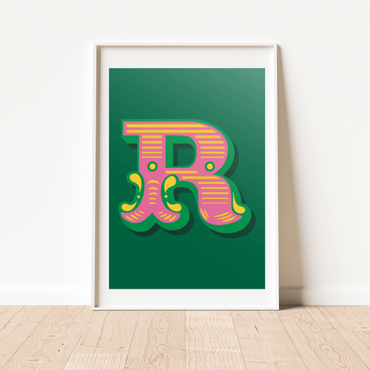 Letter 'R' A4 Print - HM