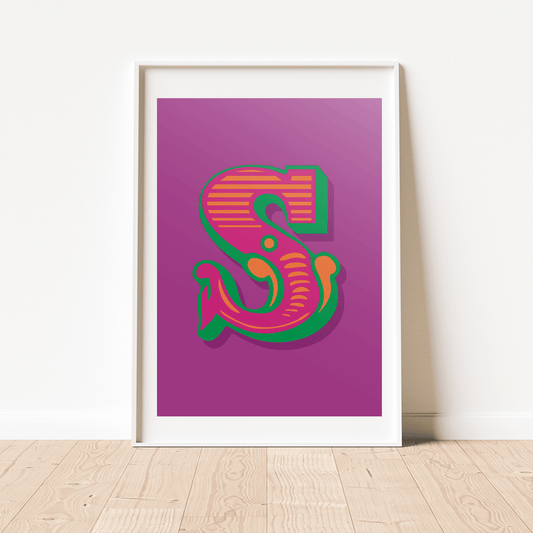Letter 'S' A4 Print - HM