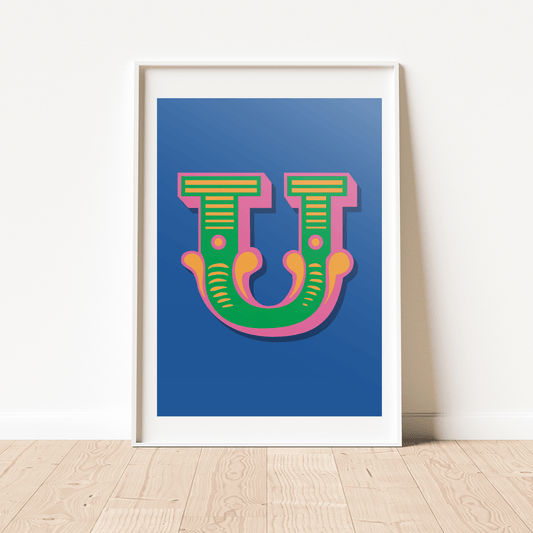 Letter 'U' A4 Print - HM