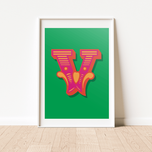 Letter 'V' A4 Print - HM