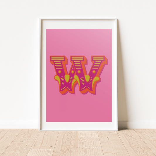 Letter 'W' A4 Print - HM