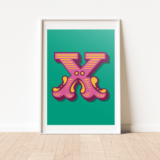Letter 'X' A4 Print - HM