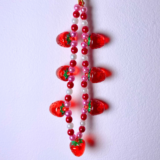 Red/Pink Strawberry Keyring
