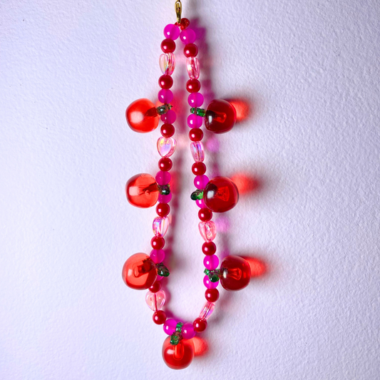 Hot Pink Apple Keyring