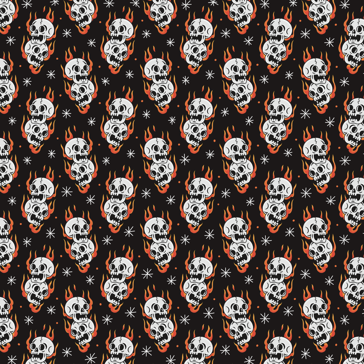 Flamin' Skulls Gift Wrap