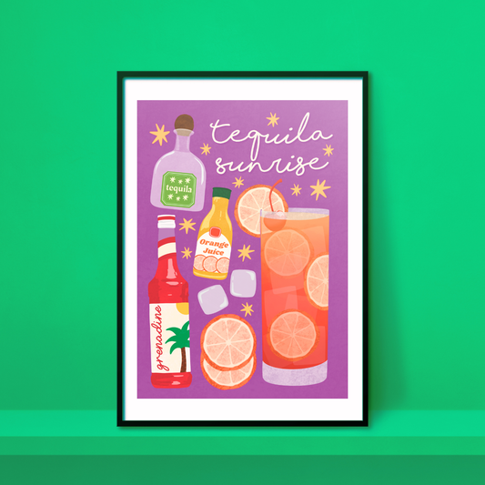 Tequila Sunrise A4 Print