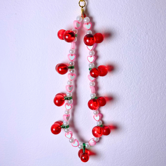 Pink/White Cherry Keyring