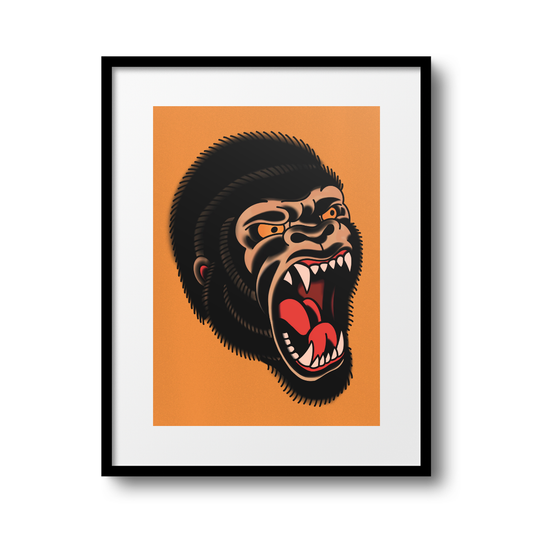 Trad Gorilla A4 Print