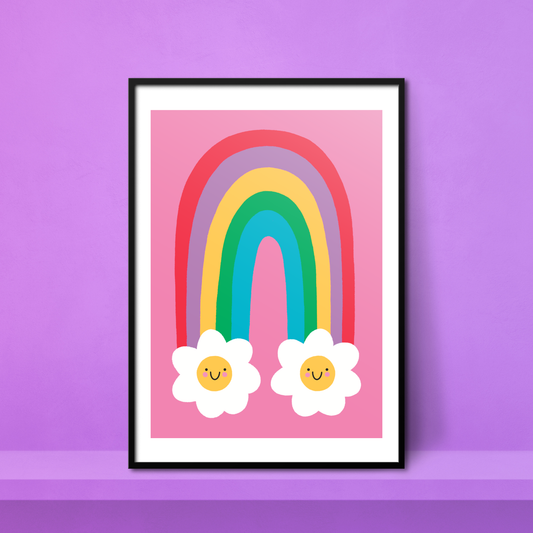 Rainbow Flowers A4 Print - HM