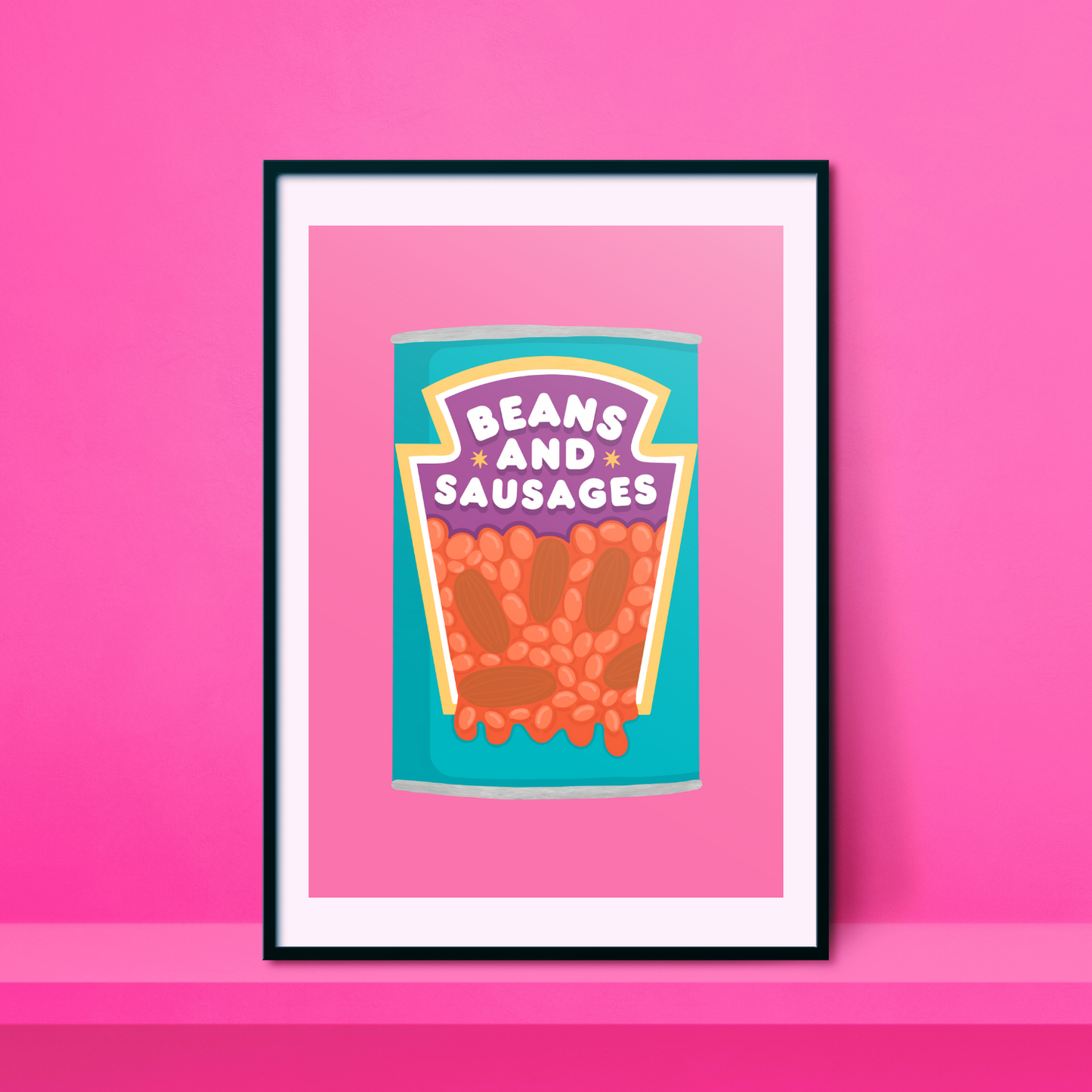 Beans and Sausages A4 Print