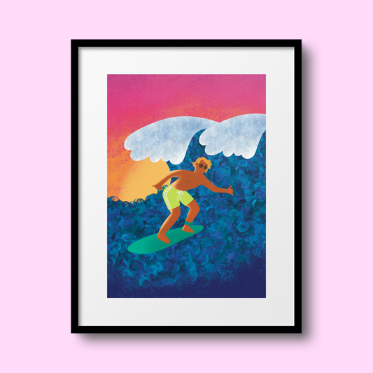 Ride The Wave A4 Print