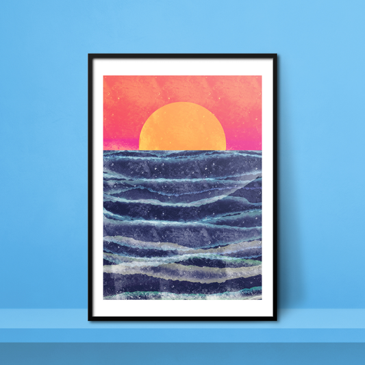 Rolling Waves A4 Print