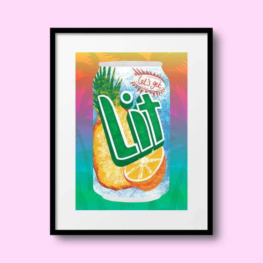 Let's Get Lit A4 Print