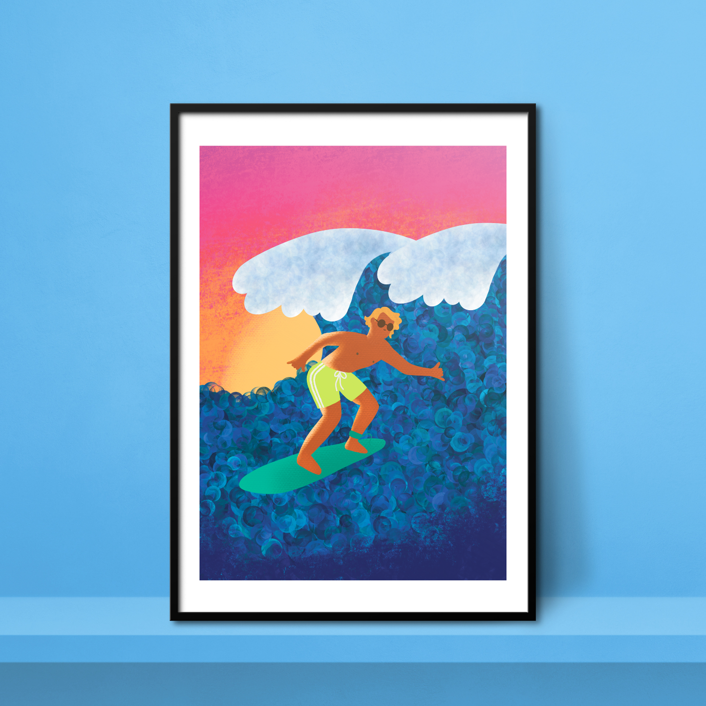 Ride The Wave A4 Print