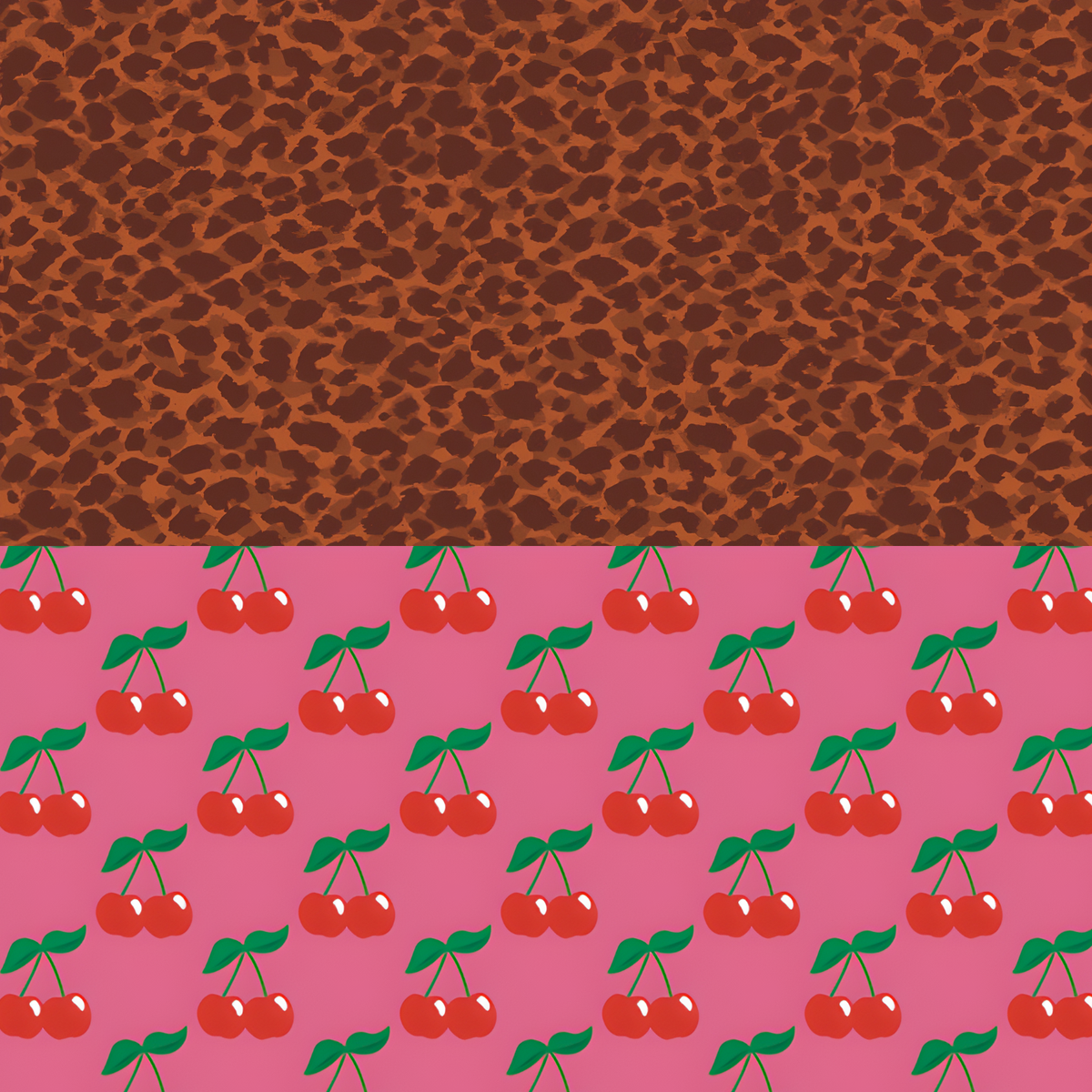 Leopard/Cherries Double-Sided Gift Wrap