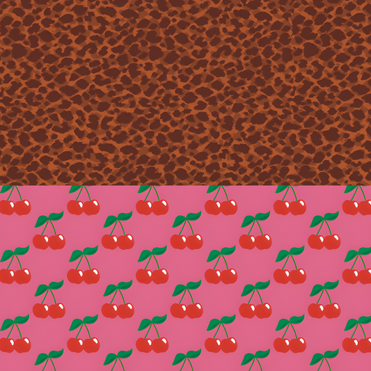 Leopard/Cherries Double-Sided Gift Wrap