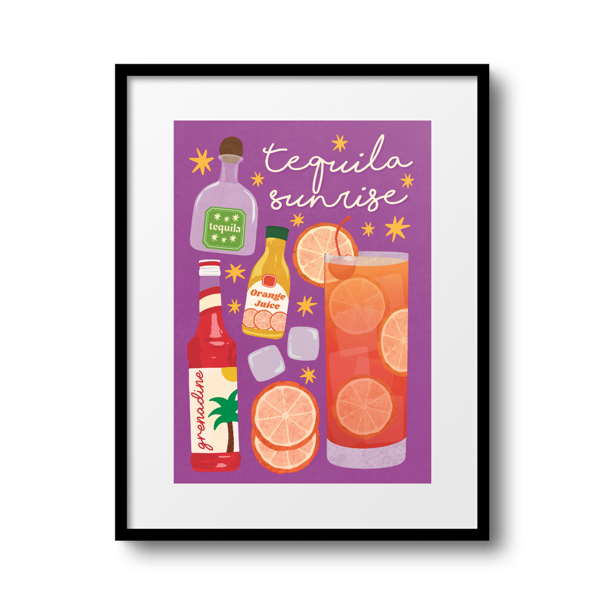 Tequila Sunrise A4 Print