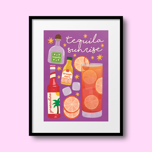 Tequila Sunrise A4 Print