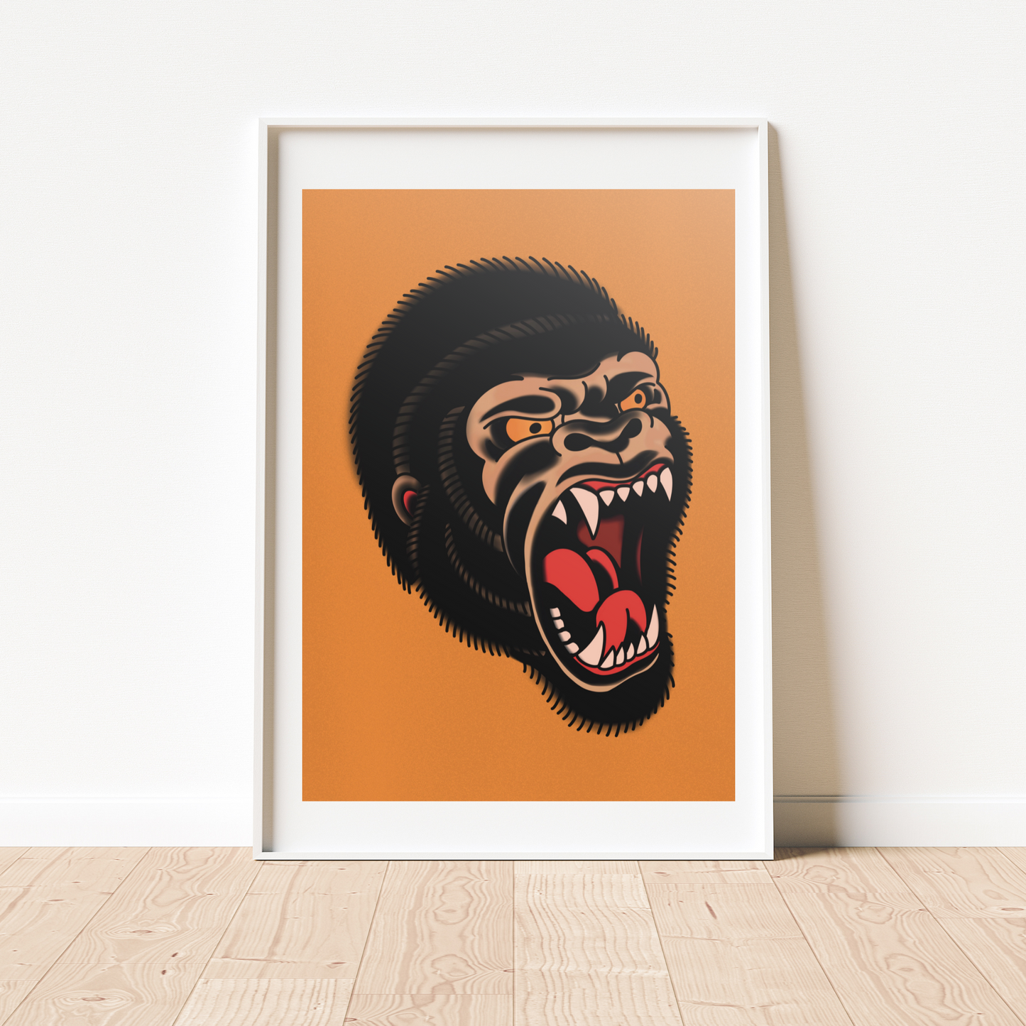 Trad Gorilla A4 Print