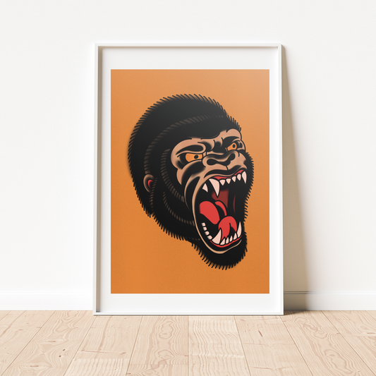 Trad Gorilla A4 Print