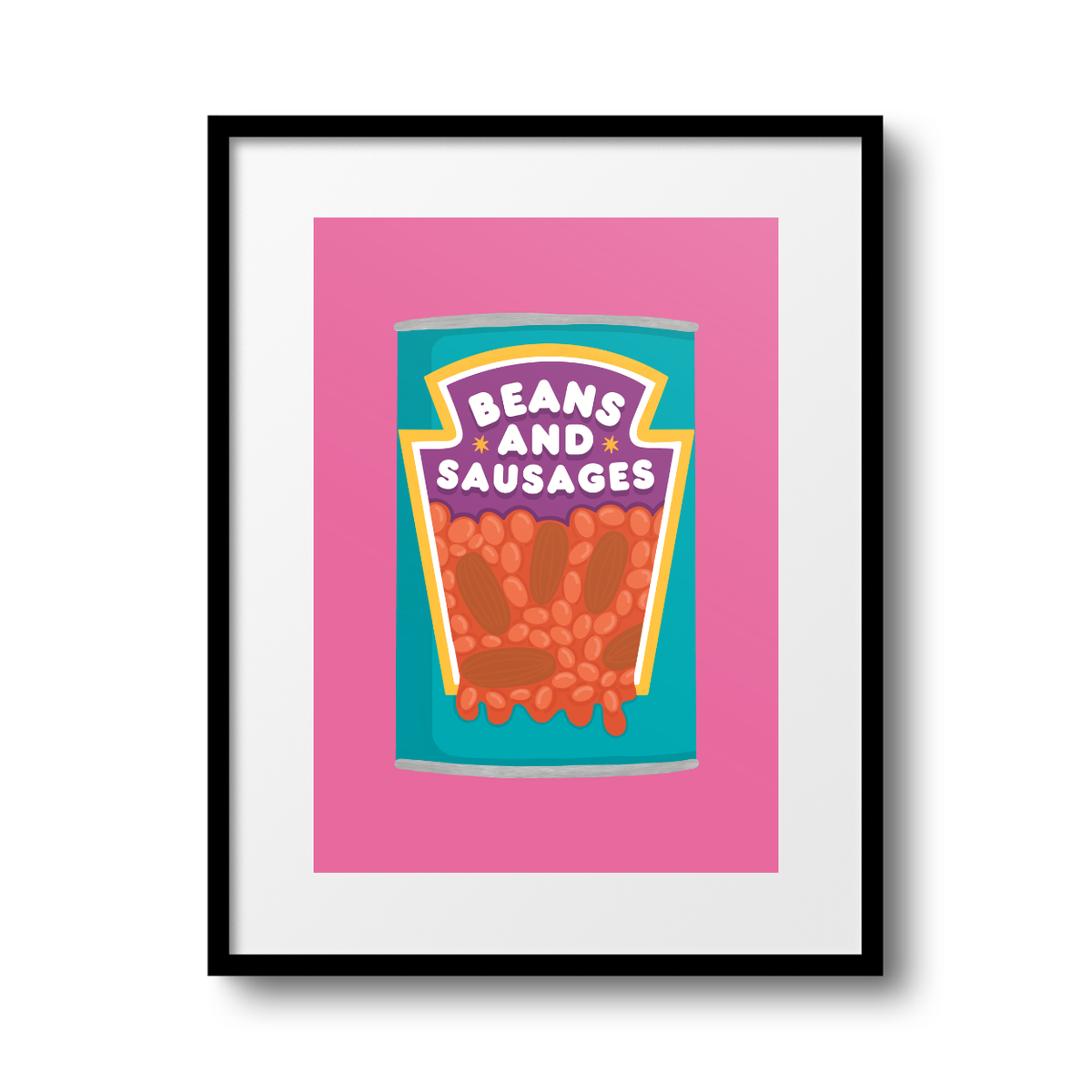 Beans and Sausages A4 Print - HM