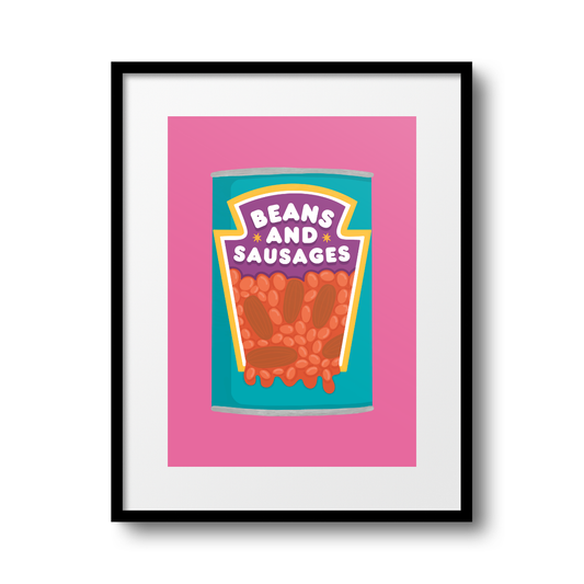 Beans and Sausages A4 Print