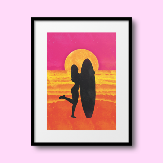 Sunset Surf A4 Print