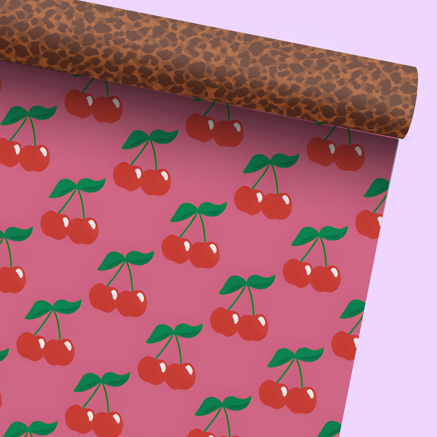 Leopard/Cherries Double-Sided Gift Wrap