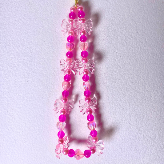 Hot Pink Bow Keyring