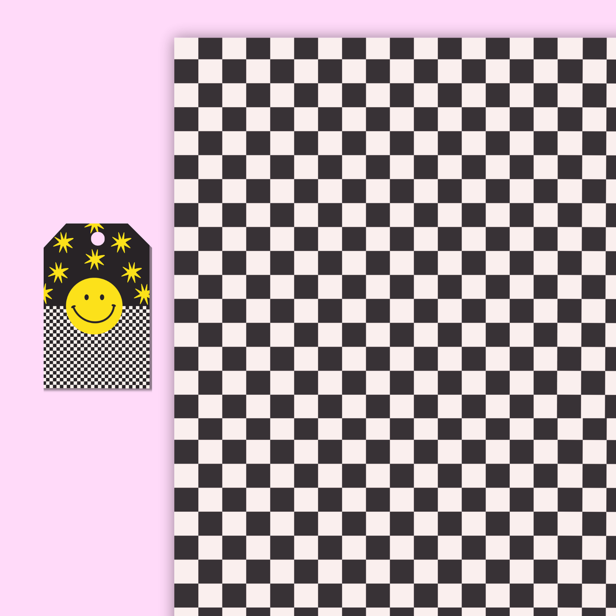 B&W Checkered Gift Wrap