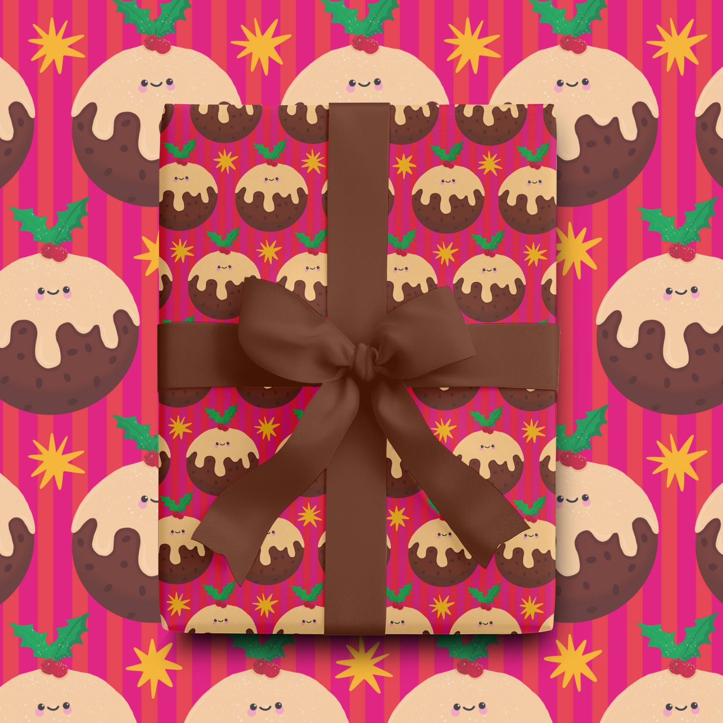 Christmas Puddings Gift Wrap