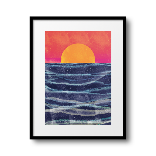 Rolling Waves A4 Print