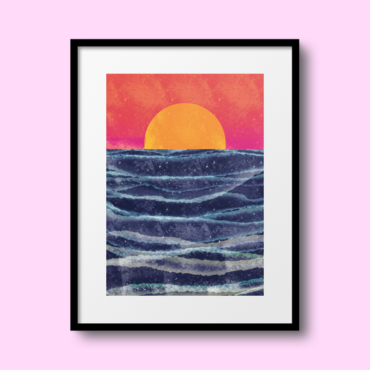 Rolling Waves A4 Print
