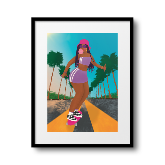 Summer Skating A4 Print