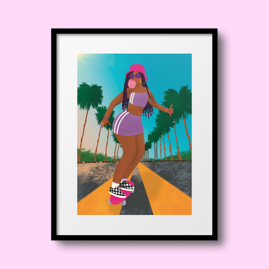 Summer Skating A4 Print