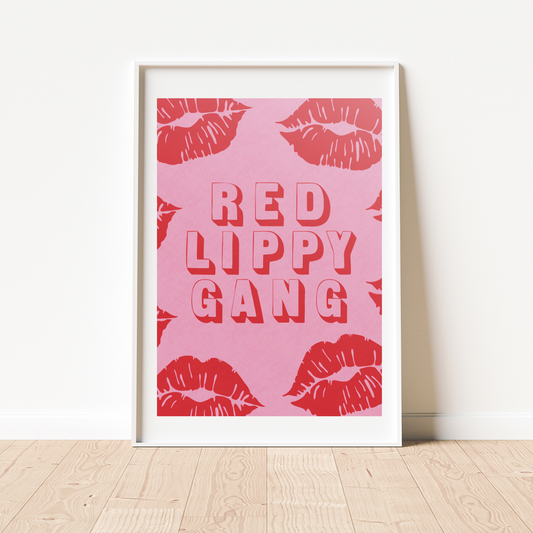 Red Lippy Gang A4 Print