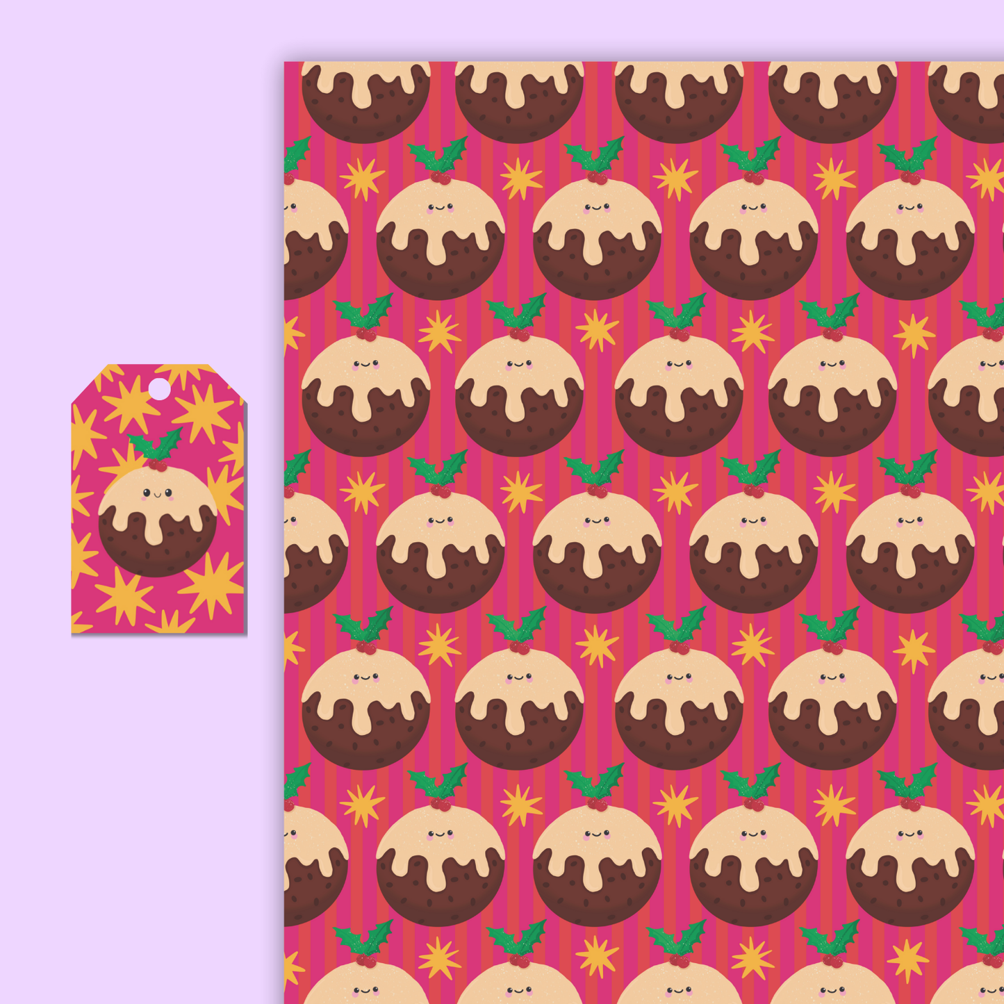 Christmas Puddings Gift Wrap