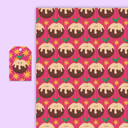 Christmas Puddings Gift Wrap