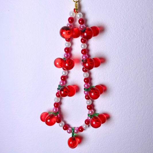 Red/Pink Cherry Keyring