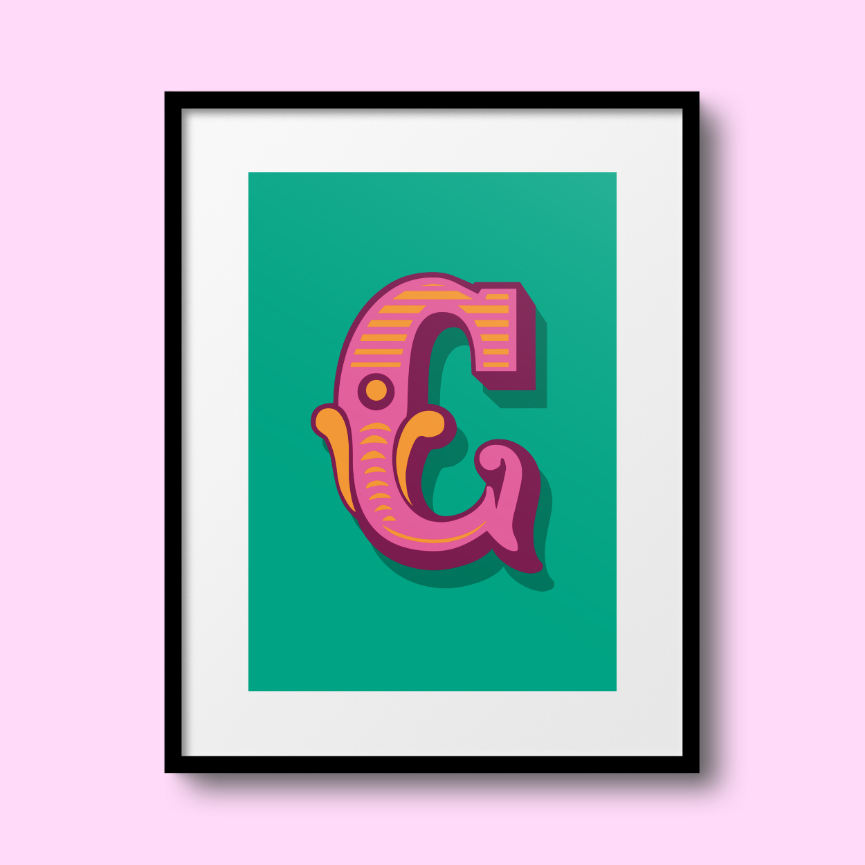 Letter 'C' A4 Print - HM