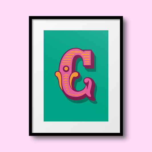 Letter 'C' A4 Print - HM